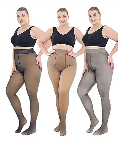 2-pack Media Mujer Tallas Grandes Invierno Lined Vellón 90