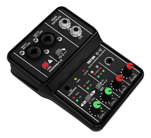 Interface De Áudio Teyun Q-12 Profissional Mesas De Som 5v Cor Preto