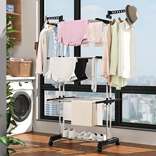 Tendedero Ropa, Tendedero Plegable De 4 Niveles, Tended...