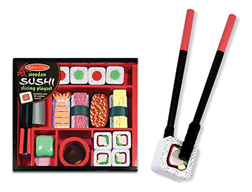 Melissa & Doug Juego De Comida De Madera Para Rebanar Sushi