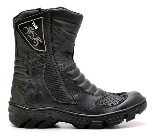 Bota Coturno Motociclista Masculina Couro Resistente A Chuva