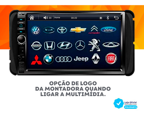 Kit Multimidia Toyota Mp5 Camera Moldura Espelha Usb Ios And