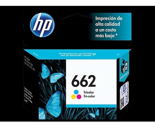 Imagen 2 de 5 de Cartucho Original De Tinta Tricolor Hp 662 Cz104al