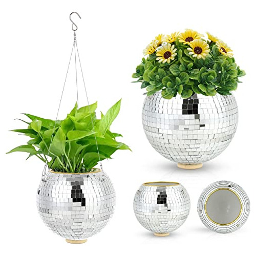 8  Disco Ball Planter, Discoball Plant Hanger, Hanging ...