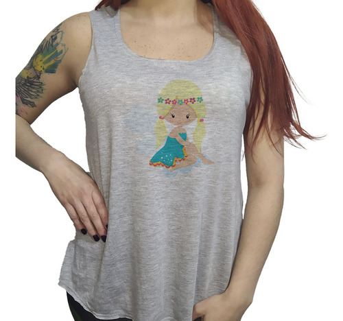 Musculosa Acampanada Hada Sentada Sobre Una Nube Dibujo