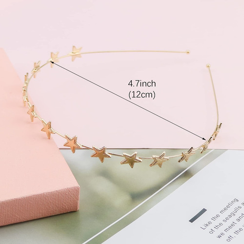 Set De 2 Diademas De Estrellas Doradas Y Plateadas