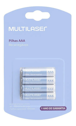 Pilha Recarregavel Multilaser Aaa Com 4 Un - Cb050