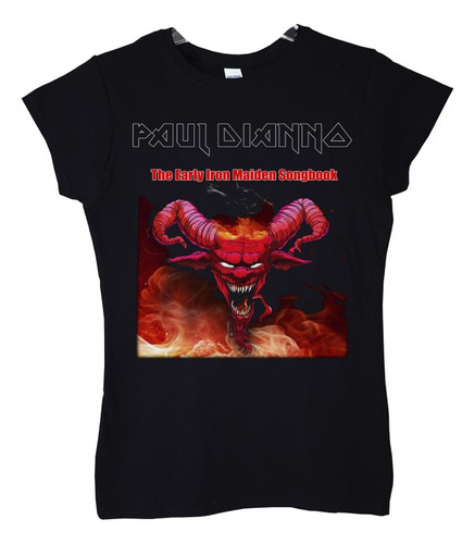 Polera Mujer Paul Di Anno Early Iron Maiden Songbook Metal A