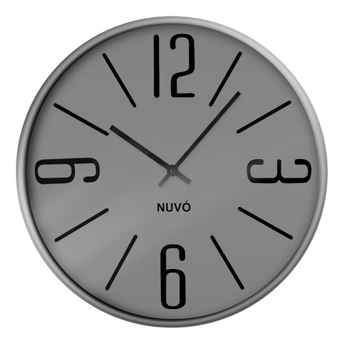 Reloj De Pared Marco De Cromo 37.8 Cm Diámetro Nuvo Color de la estructura Plateado Color del fondo Plateado