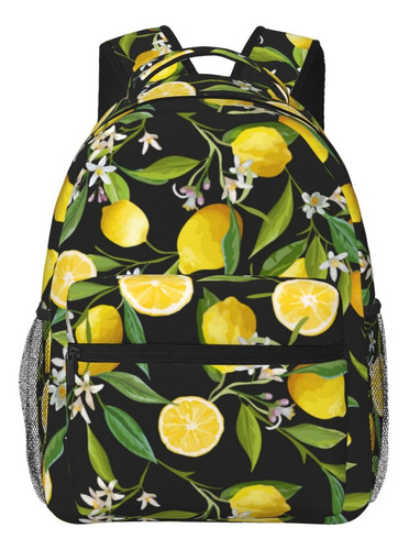 Mochila Para Portátil Con Estampado Floral Y Hojas De Limón Con Forma De A