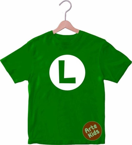 Polo  Luigi Mario Bros Logo Niño