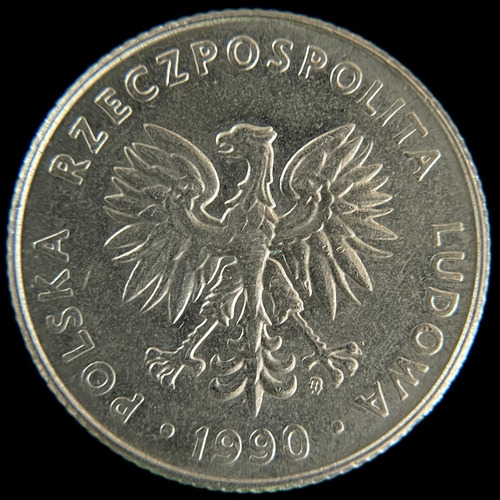 Polonia, 20 Zlotych, 1990. Sin Circular
