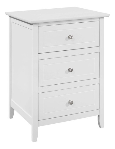 Glory Furniture Daniel - Mesita De Noche Con 3 Cajones, Col. Color Blanco