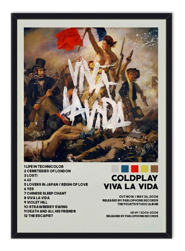 Cuadro Enmarcado - Póster Banda Coldplay - Viva La Vida 