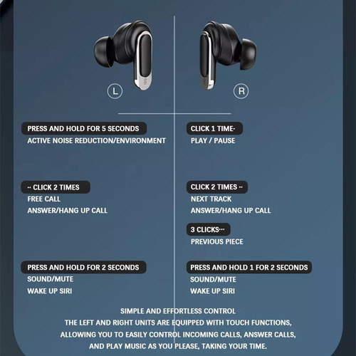 Fone De Ouvido Bluetooth Com Tela Sensível Ao Toque