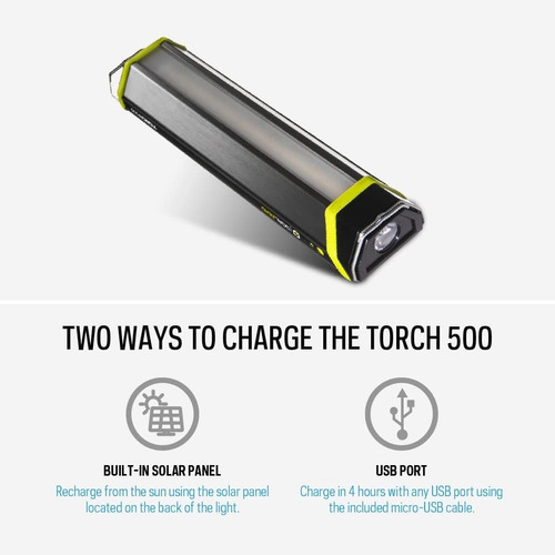 Linterna Led Goal Zero Torch 500 Solar Recargable Power Bank Blanca Negro (Usado)