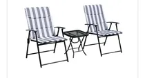 Comprar Set Bistro Jardin Plegable 3 Piezas 1 Mesa + 2 Sillones Raya