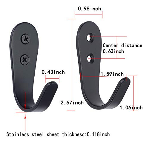 Ganchos De Pared Resistentes Para Abrigos Y Toallas Negros