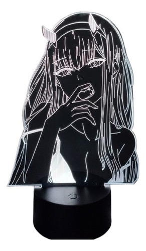 Zero Two Anime Figura 02 3d Led Rgb Noches Luces Cool