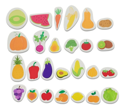 Juego Goma Eva Verduras Al Agua Didácticos Con Bolsa Red