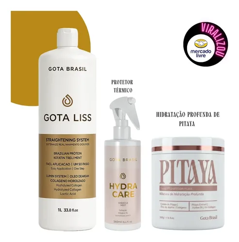 Kit Selagem Plástica Fios Progressiva Sem Formol Orgânica 1l