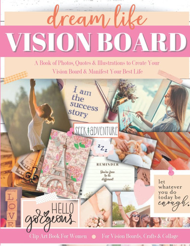 Libro: Vision Board Book: Clip Art For Women & Teen Girls Wi