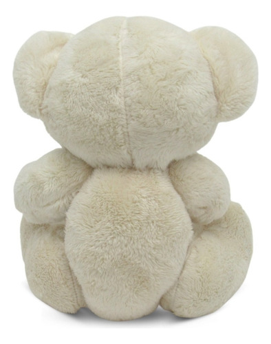 Urso De Pelúcia Articulado - 15cm Sentado Cor Baunilha/lilás
