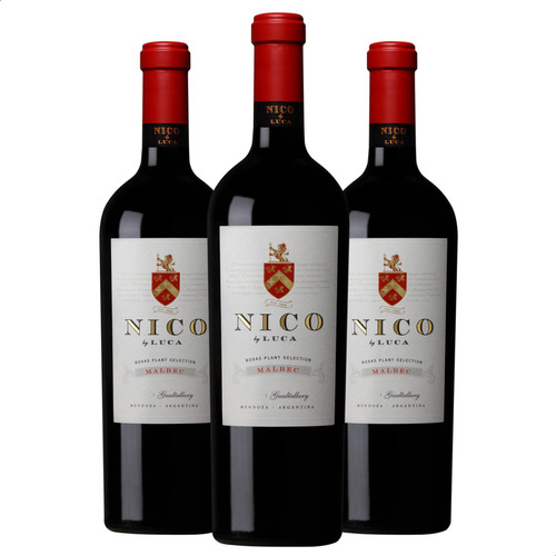 Vino Tinto Nico By Luca Malbec Mendoza Caja X3- Family Wines