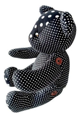 Imagem 2 de 4 de Urso Ursinho De Pelúcia Preto Branco Modelo Peti Petá 40 Cm
