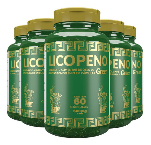 Licopeno Green Hf Suplements 5x60caps 5 Potes