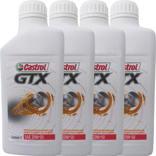 4 Litros Óleo Motor Mineral Castrol Gtx Antiborra Sae 20w50