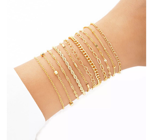 11 Uds Cadena Cubana Cadena Sujetapapeles Accesorios Regalos Dorado 8 Cm 23.5 Cm