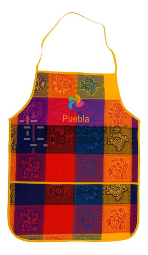 Mandil Artesanal Mexicano - Bordado Personalizado (24 Pack) Color Colorín Diseño De La Tela Prehispanica