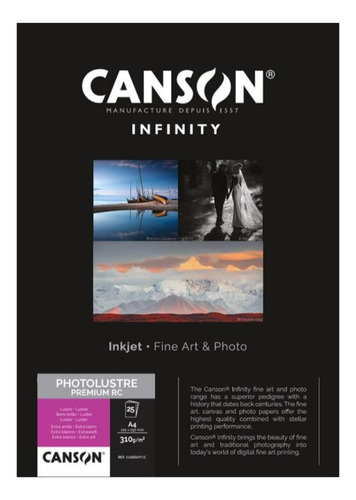 Canson Infinity Photo Lustre Premium Rc 310gr Lustrado A4