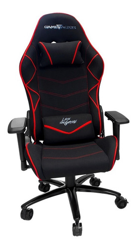 Imagen 1 de 2 de Silla Game Factor Cgc600-rd Tela Reclinable Negro-rojo