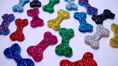 100 Piercings Adesivos E V A Pet Com Glitter Osso