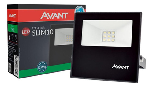 Refletor Led Avant 10w Luz Verde Bivolt Preto 5 Un