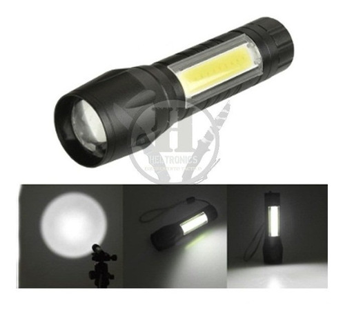 Linterna Tactica Usb Recargable Zoom Alta Flash Lateral Led