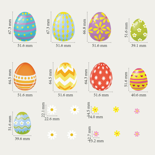 Adhesivos De Pared Con Huevos De Pascua, Decoraciones De Pas