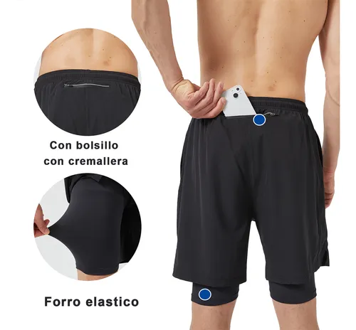 Pantalon running hombre bolsillo cremallera cheap