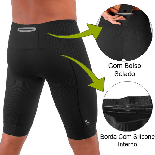 Imagem 3 de 8 de Bermuda Compressão Lupo Original Masculina Com Bolso Corrida