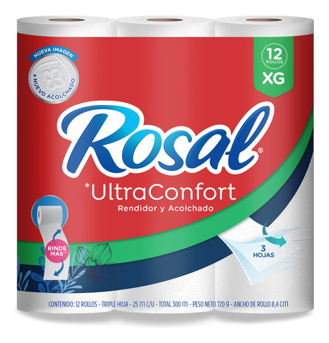 Papel Higienico Rosal Ultraconfort Xg 12 Rollos