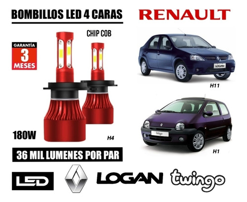 Bombillo Led 4 Caras De 36 Mil Lumenes 180w Renault Logan