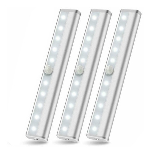 Lampada Closet 10 Holofotes Led Com Sensor De Movimento 3pcs