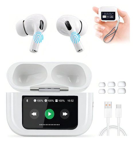 Auriculares MOTAO Bluetooth 9 Pro 5.4 In-ear Anc Inalámbricos con Cancelación de Ruido Color Blanco