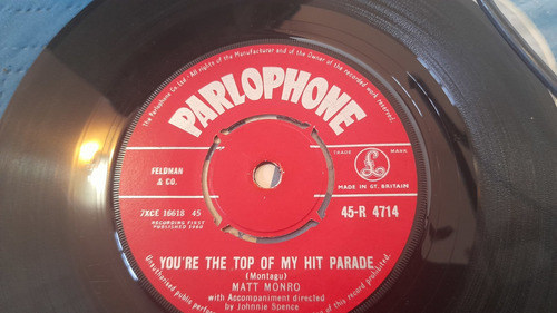 Vinilo Single De Matt Monro Portrait (166ll (Usado)
