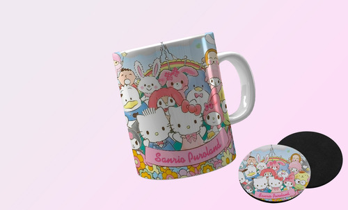 Taza Hello Kitty Coleccion Regalo Con Portavaso 300ml