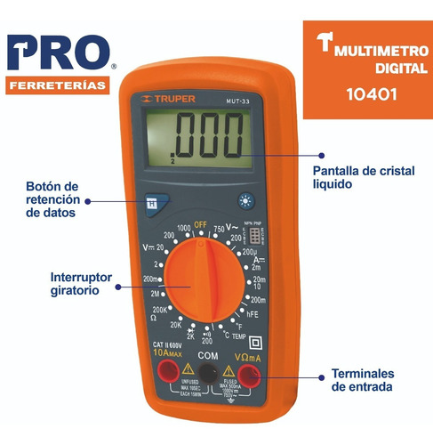 Imagen 3 de 9 de Multímetro Digital Junior 10401