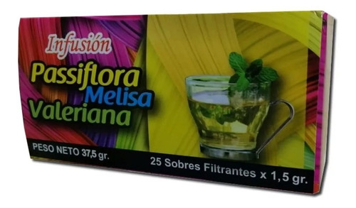 2 Passiflora Melisa Valeriana Te Filtrante 25 Bolsitas C/u