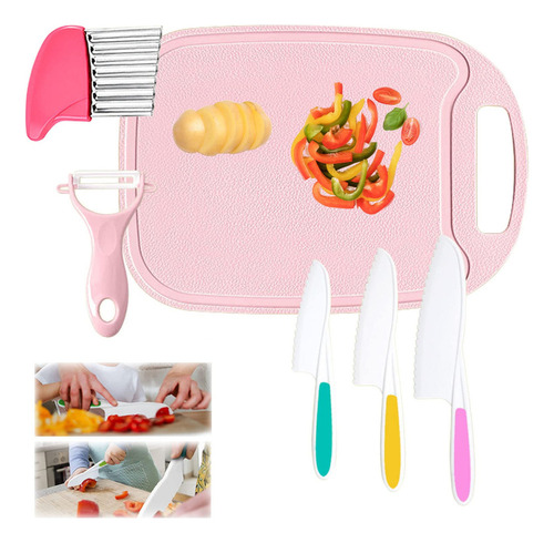 6 Pcs Juego De Cuchillos Para Niños, Cuchillo Sin Filo